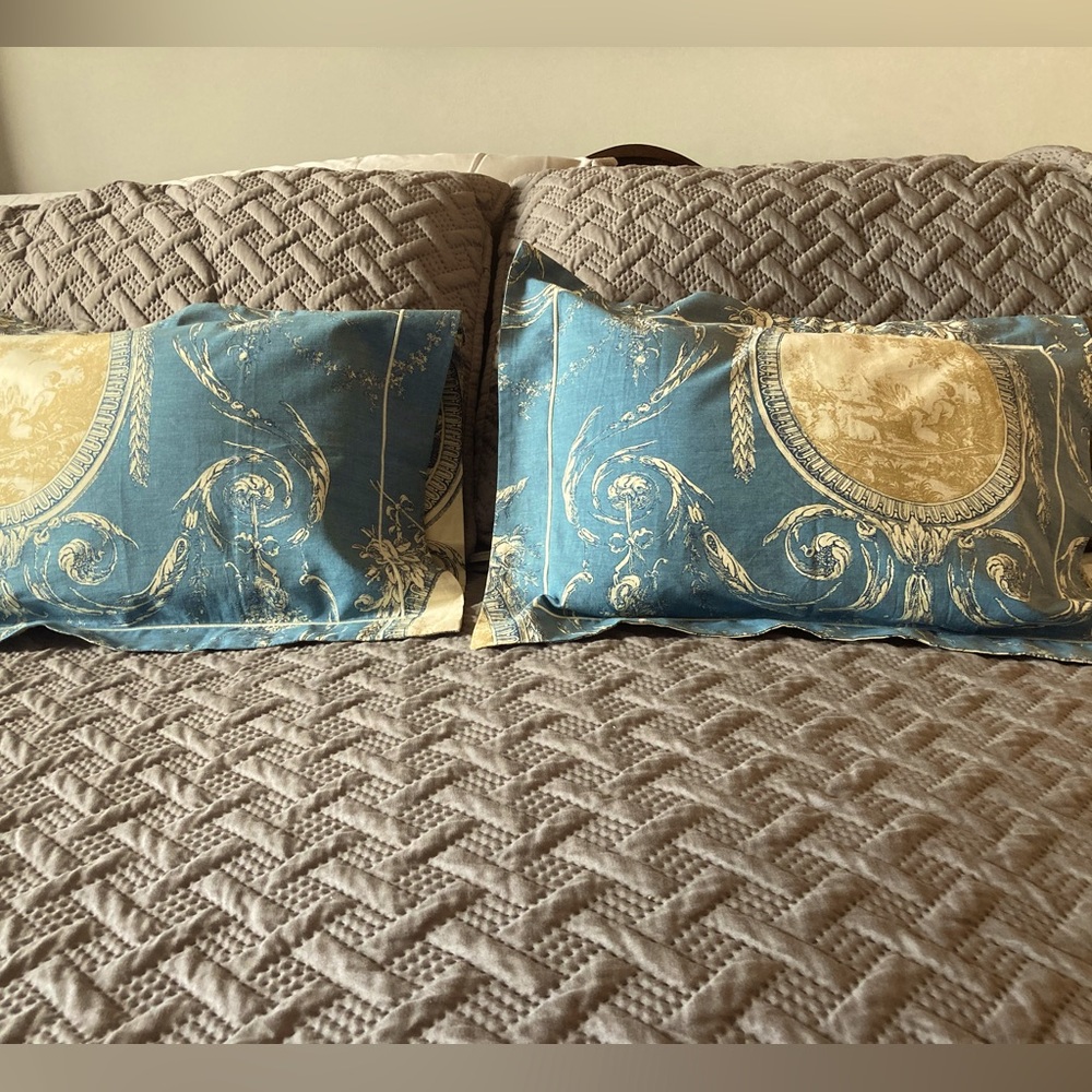 Yves Delorme Paris vintage boudoir pillow shams